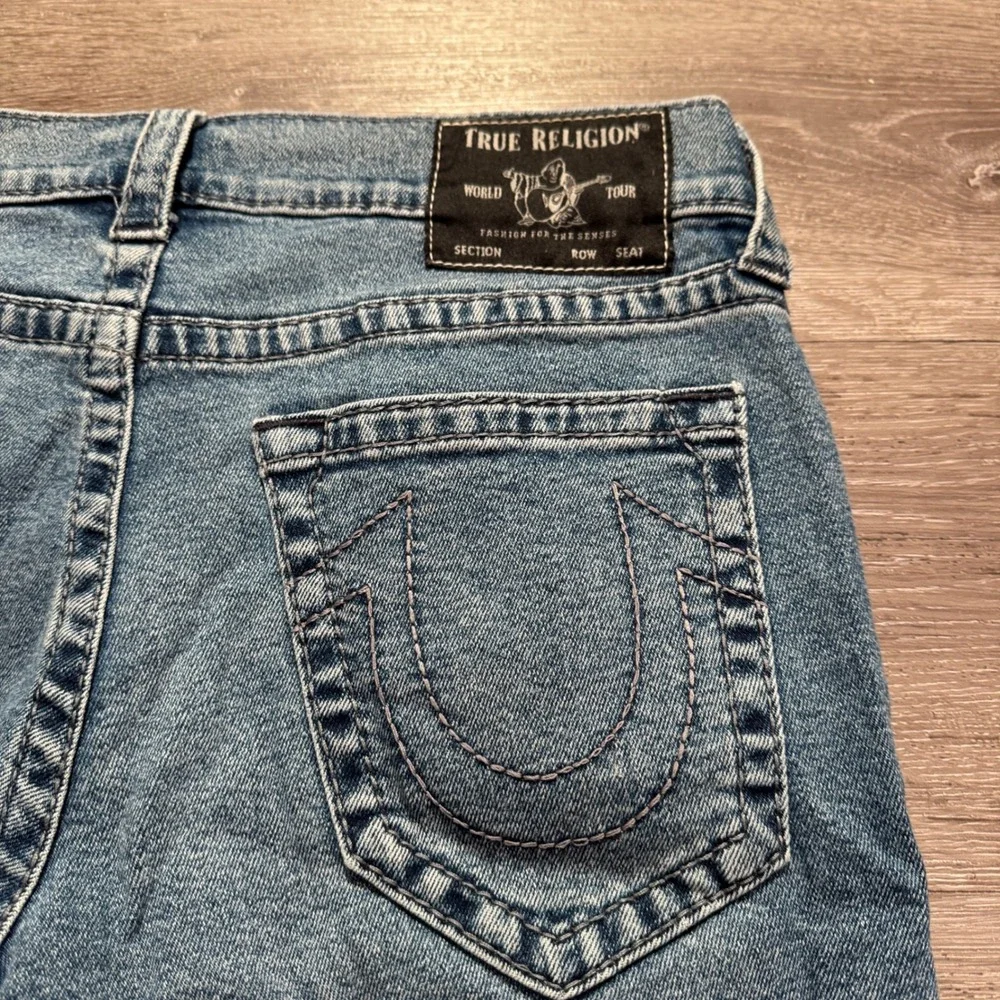True Religion Ricky Jeans Shorts Mens 32 Blue Cotton Denim Relaxed Straight Y2K